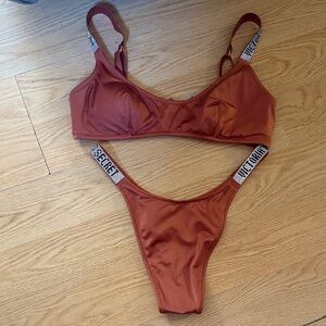 Rust Bikini Set with Logo Straps